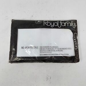 Vintage White Cannon Royal Family No Iron Parcale 2 Standard Pillow‎ Cases USA